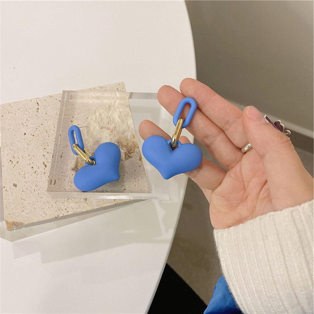 Needway Menjuntai Anting Lucu Indah Biru Cinta Hati Neon Gaya Kuning Resin Ear Studs