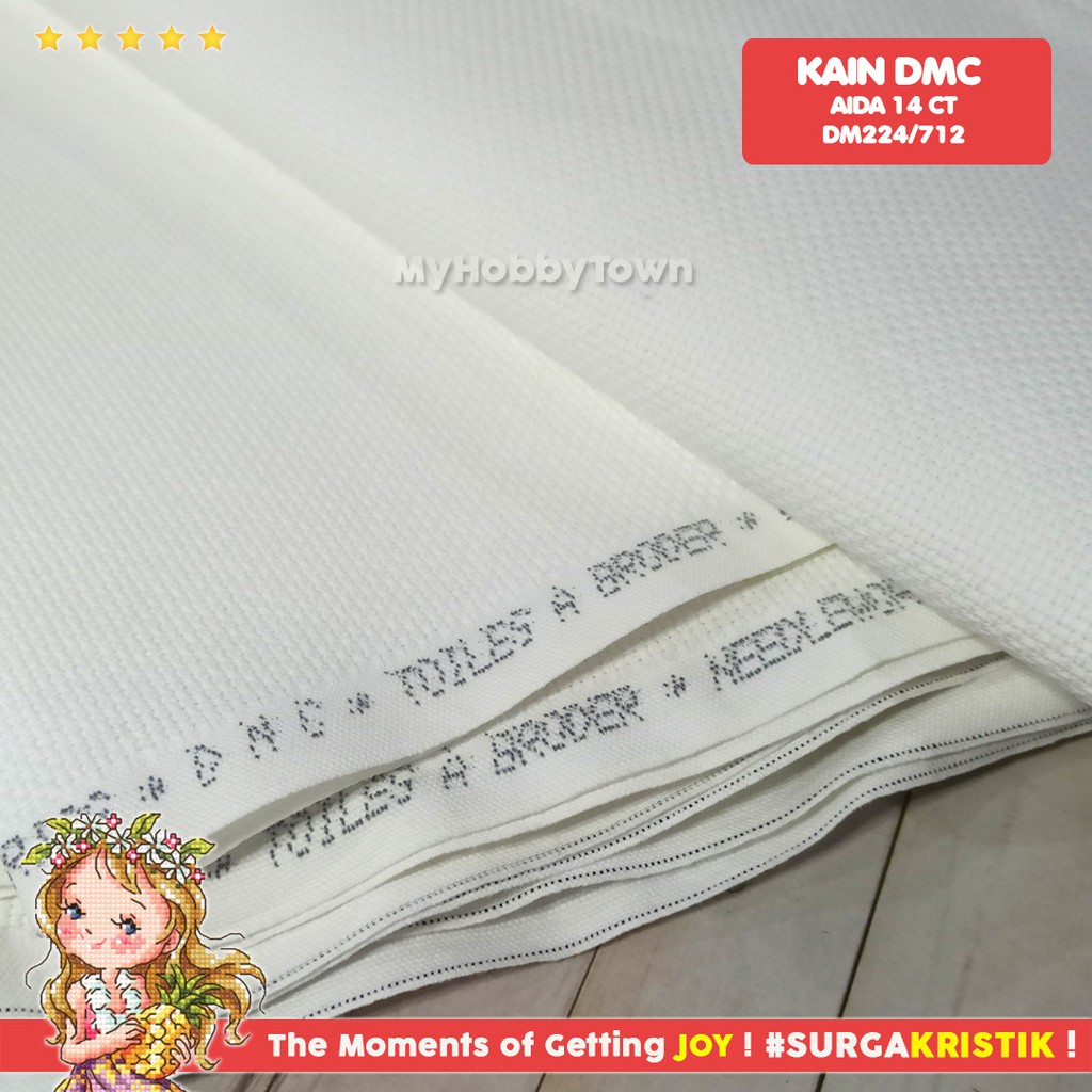 [DISKON] Kain Sulam Kristik Aida DMC 14ct - 712 - Off White DM224 Quarter
