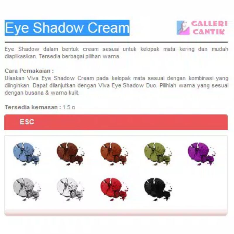 VIVA Eyeshadow Cream 1.5g