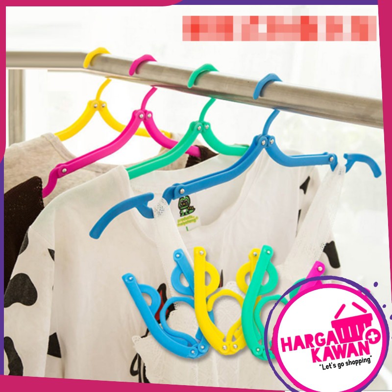 Hanger Lipat Portable Gantungan Lipat Jemuran Baju Travel Foldable PP(b26k)