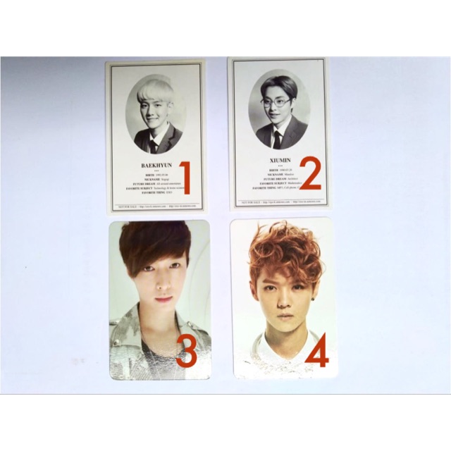 [WTS] EXO BAEKHYUN XIUMIN LAY LUHAN MAMA XOXO OVERDOSE PHOTOCARD OFFICIAL