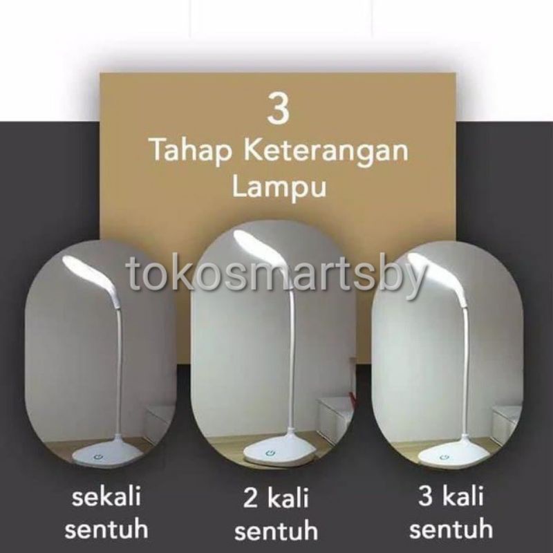 Lampu Meja / Lampu Belajar 14 LED 3 Mode Sentuh Model 2