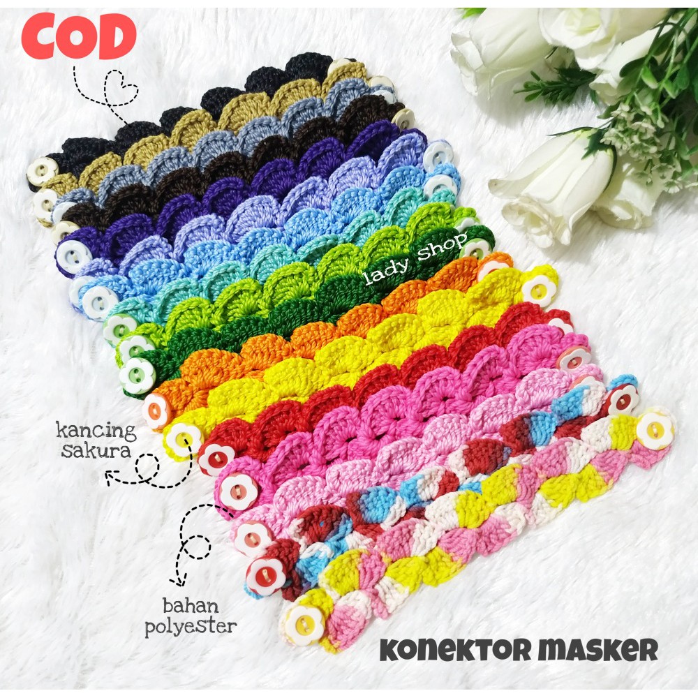 Konektor Masker Hijab Rajut - Tali Pengait MAsker Earloop