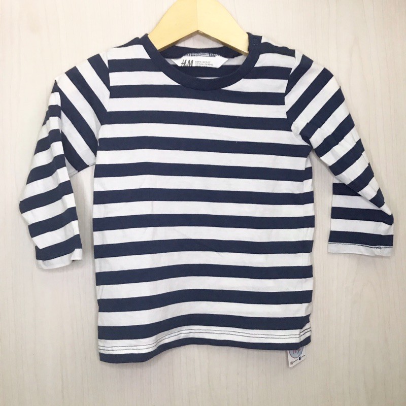 Baju Anak Laki Laki salur Garis Biru Merah Kaos Anak Branded