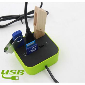 Combo Multi Card Reader + 3 USB HUB 2.0 Splitter / USB HUb 3 Port SD Card, MS Card, TF Micro SD Card, M2 Card / All In One OTG Memory Combo Multi Card Reader + 3 USB HUB 2.0 Splitter / Card Reader Micro Sd Card Reader USB 3.1 Tipe c Hub SD TF Card Usb Hub