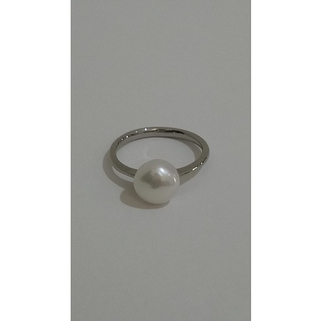 Cincin Mutiara Air Tawar Besi Putih Asli Ternate