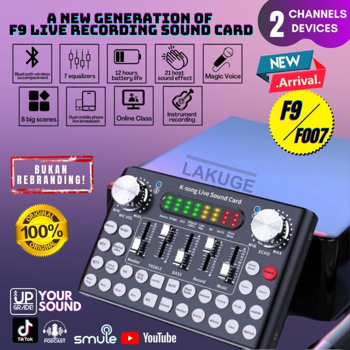 F9 Live Soundcard Bluetooth Audio Mixer Set Amplifier Live Broadcast