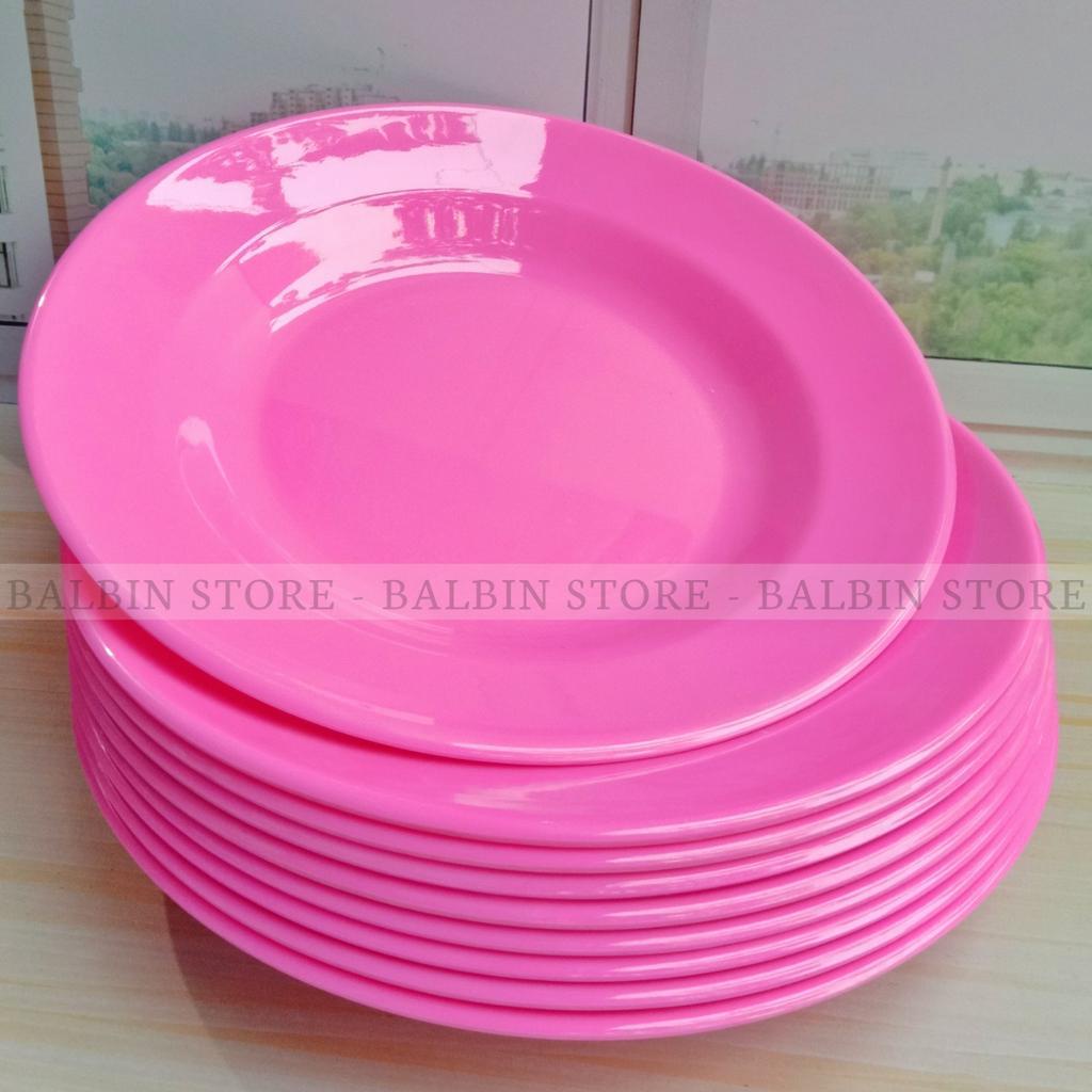 6.PCS PIRING MELAMIN 9&quot; DIAMETER 23.CM | PINK KUALITAS FOOD GRADE