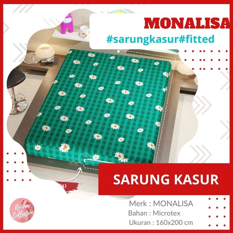 RC SARUNG KASUR BUSA ADA RESLETING  MONALISA UKURAN 160X200