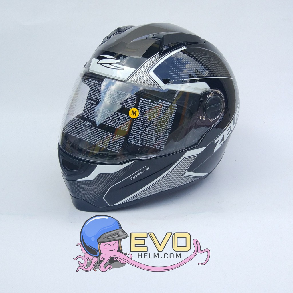 HELM ZEUS FULL FACE HELM ZEUS FULL FACE HELM ZEUS ZS - 811 BLACK AL6  GREY - FREE SMOKE VISOR ZEUS ORIGINAL ( ONGKIR 2KG )