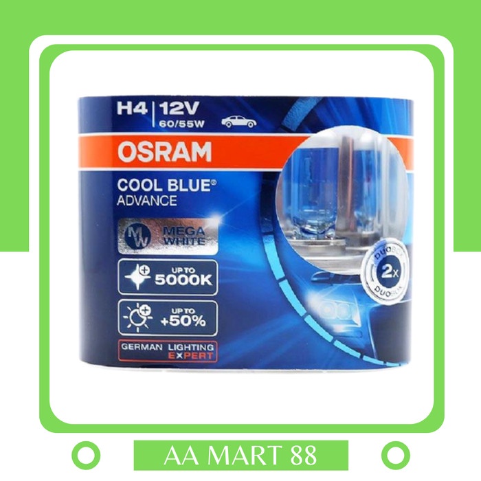 Lampu Bohlam Mobil OSRAM COOLBLUE / COOL BLUE ADVANCE / CBA H4