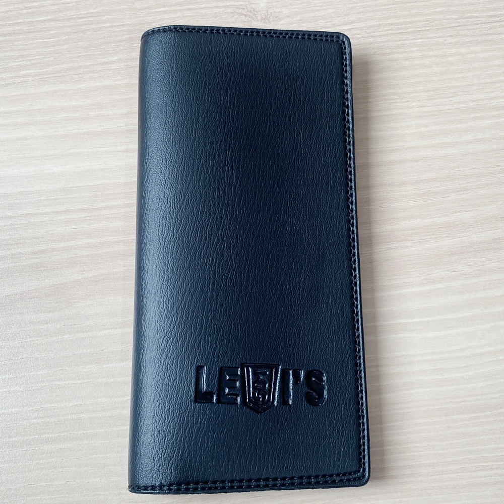 SHOPEE 6.6 SUPER SALE!! Dompet Panjang Pria Lipat Dua Model 3 Dimensi Dompet Panjang Wanita Bahan Full Kulit Dompet Panjang Dompet Kartu Model Casual L1850 - Black