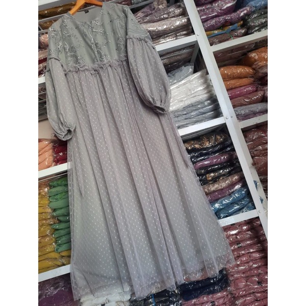 GAMIS Princess Tile PESTA Gamis Brukat Terbaru Nadila / GAUN BRIDESMAID TERBARU / BUSUI