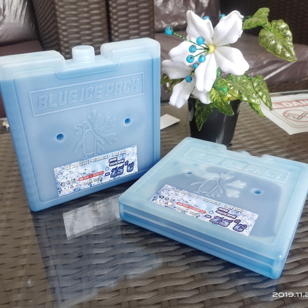 Ice Pack Kotak 15x15x2,5 Blue Ice Gel Pack Pengganti Dry Ice