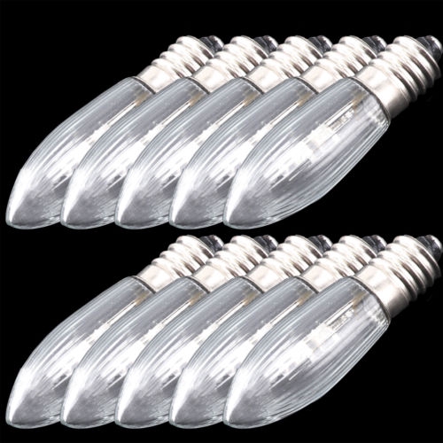 1 / 10 Pcs Bohlam Lampu LED E10 10V-55V AC Warna Warm White Untuk Dekorasi Natal