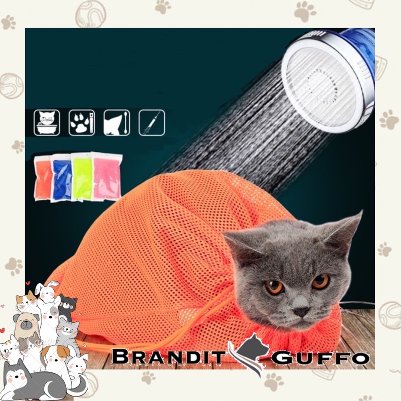 Grooming bag kucing kantong mandi tas kantong jaring cat shower bag bath bag