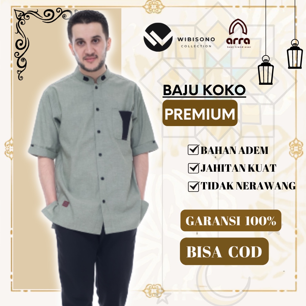 Baju Koko Kurta Pria Cowok YU11 Dewasa Lengan Pendek Terbaru Premium Murah Original DZAKY