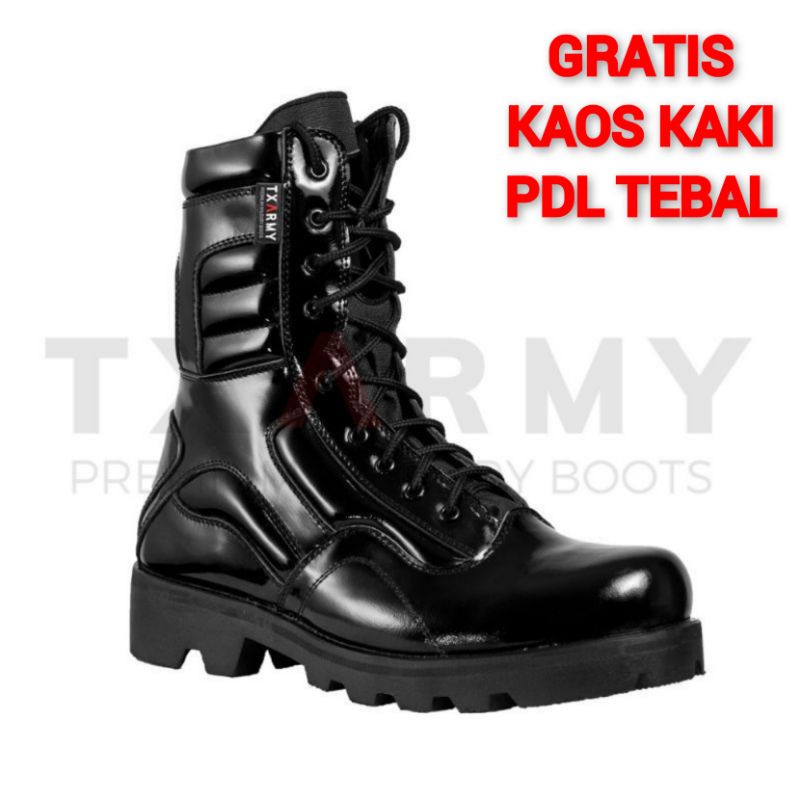 SEPATU PDL LGR RJR RADIAL MENGKILAP KULIT SAPI ASLI SEPATU PDL DINAS LAPANGAN TNI POLRI SECURITY