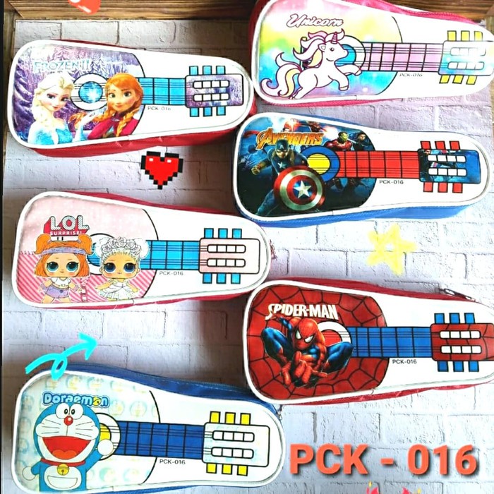 

PCK 016 Case Tempat Pensil Resleting Motif Gitar Banyak Karakter Kartu