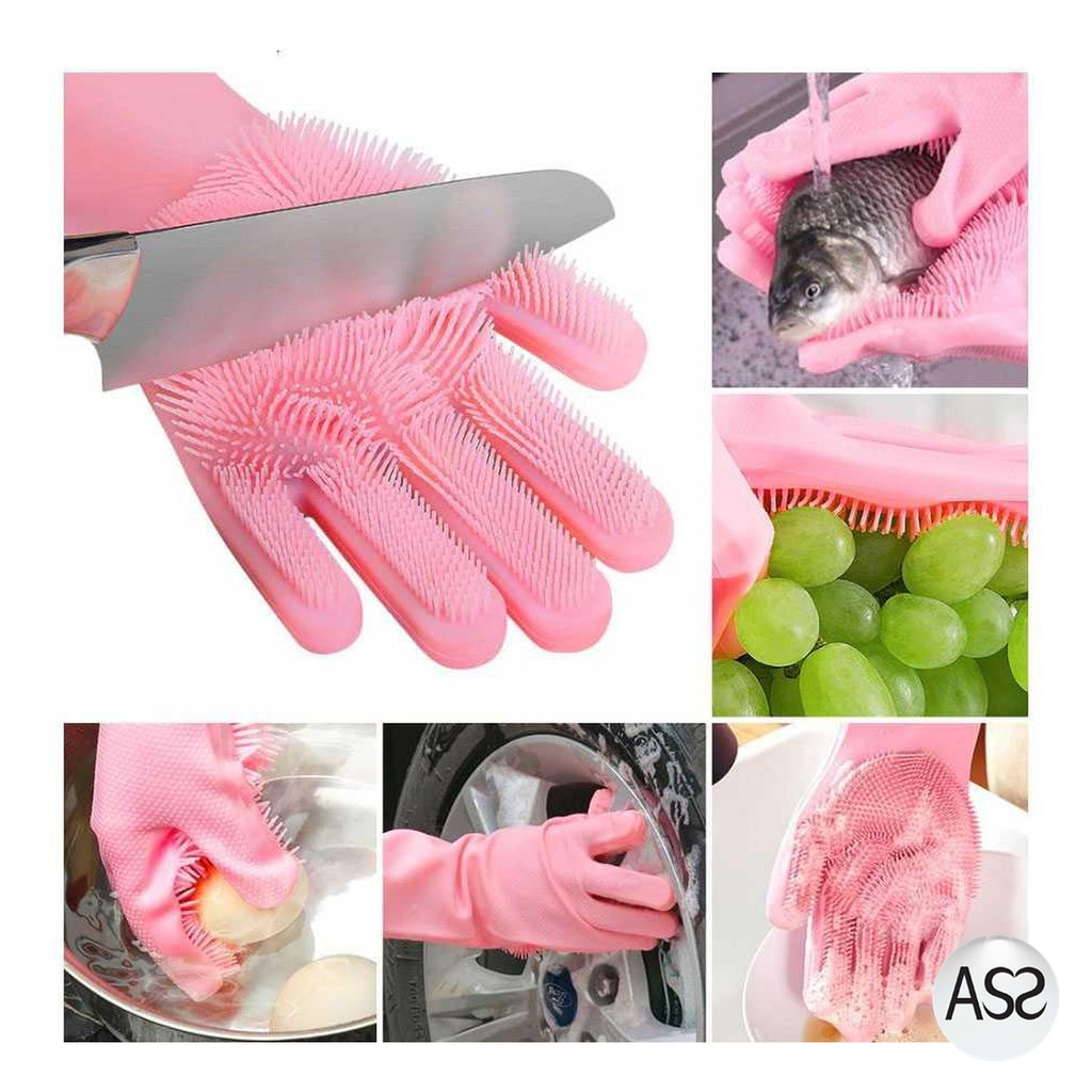 ASS Shop - Funbaky Sarung Tangan Sikat Mencuci Magic Silicone Gloves - E034