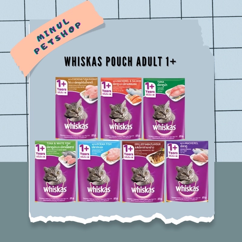 Jual Whiskas Pouch Adult atau Dewasa, Makanan Basah/Wet Food Untuk