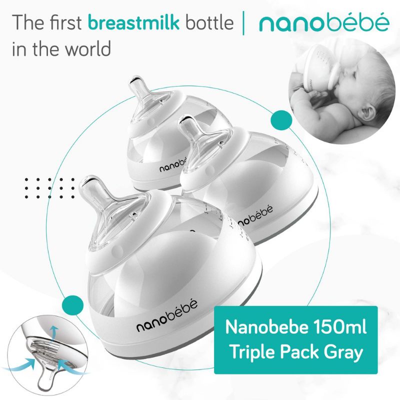 Nanobebe Bottle Breastmilk Single Triple 150ml 240 ml, Botol susu Bayi Nano bebe