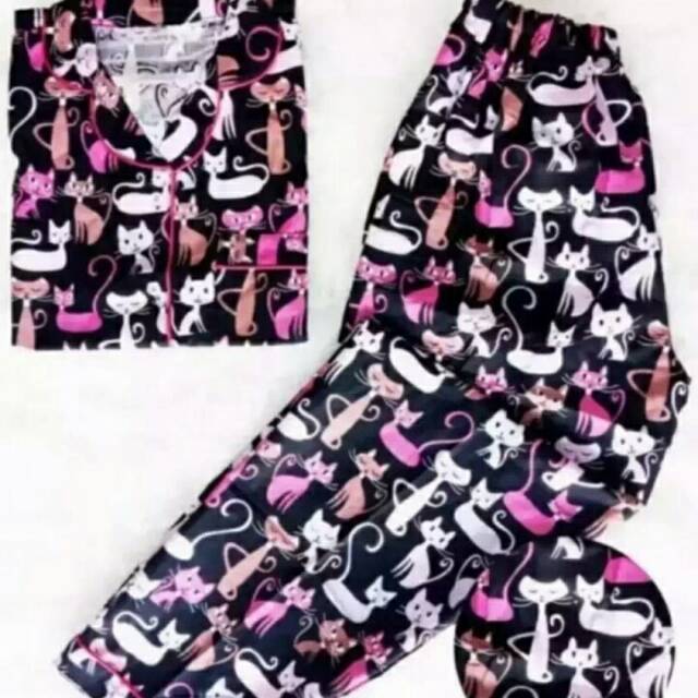 Baju Piyama Anak - Dewasa Motif Kucing