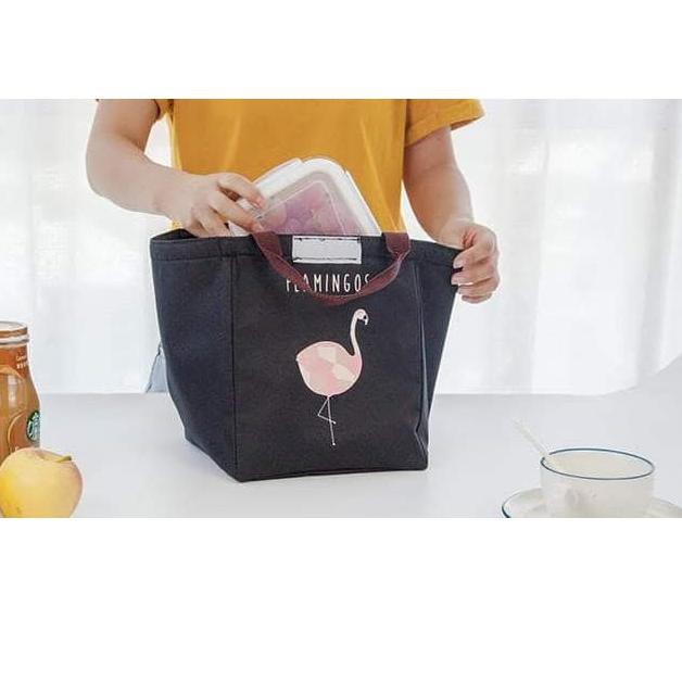 Tas Bekal Bermotif lunch bag tas bekal cooler bag FLAMINGO lunch bag flamingo