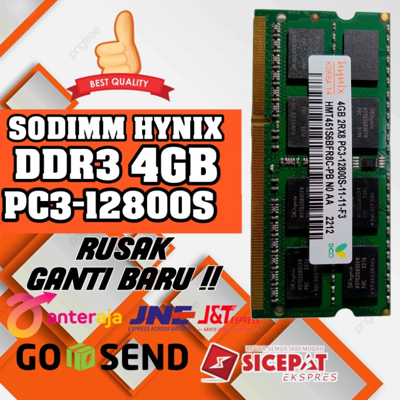 RAM LAPTOP HYNIX 4GB DDR3 PC3-12800S SODIMM