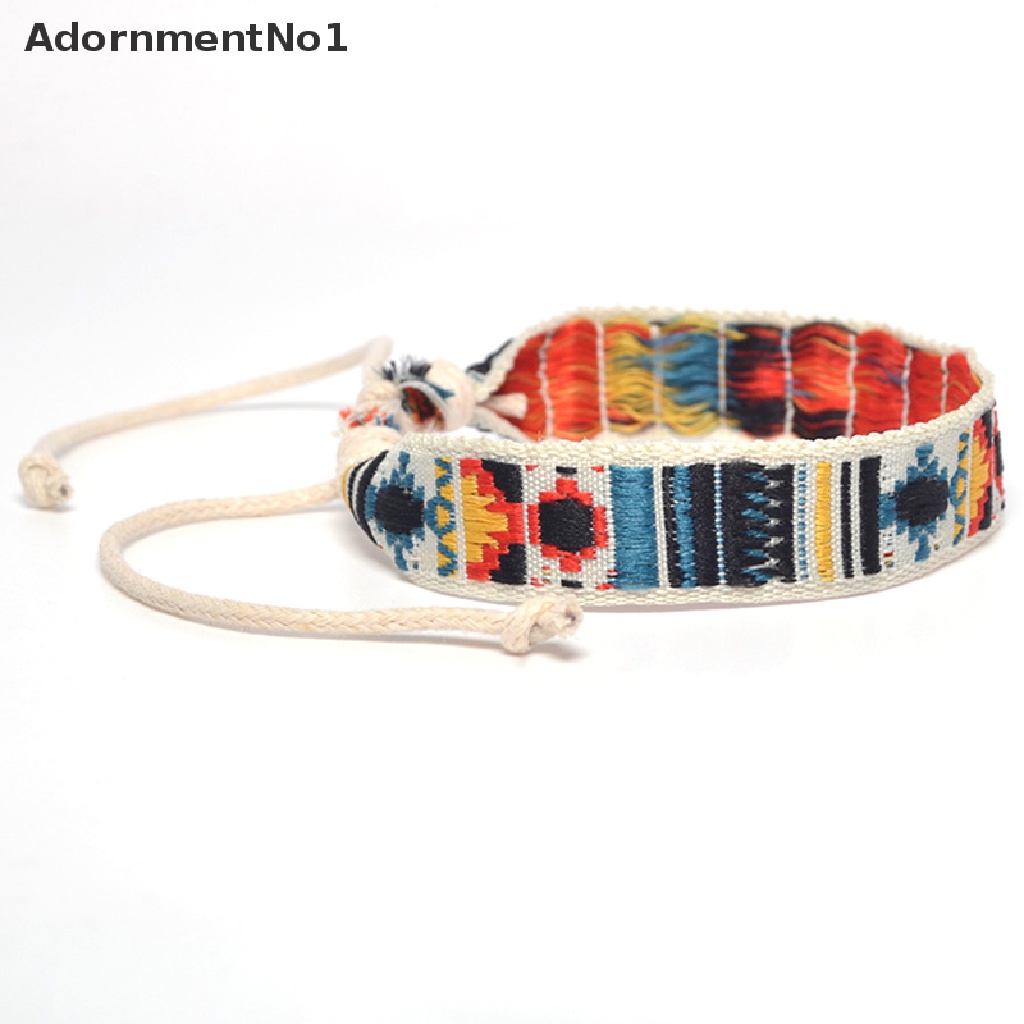 (AdornmentNo1) Gelang Tangan Tali Katun Motif Anyam Handmade Gaya Bohemia Etnik Untuk Wanita