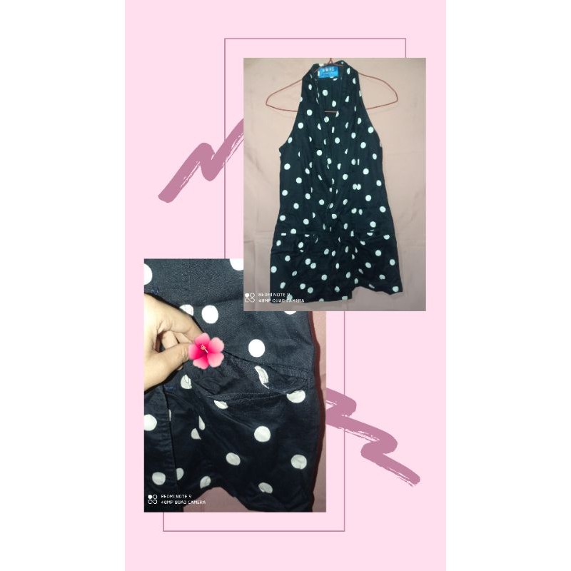 Outer Cardigan Polkadot Hitam Preloved