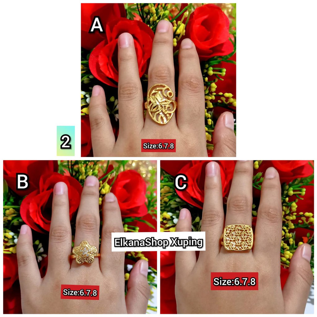 Cincin Dubai Dewasa motif mewah Xuping