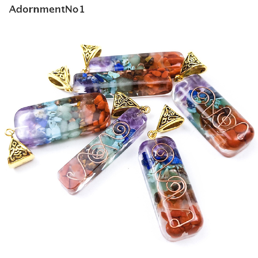 (AdornmentNo1) Kalung Jimat 7 Chakra Liontin aura Alami Untuk Pria / Wanita