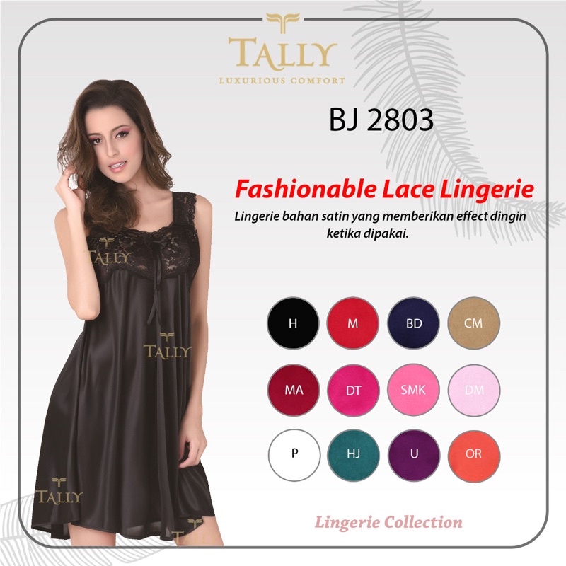 Lingerie | Baju Tidur Sexy Satin Premium TALLY 2803 &amp; 2807 Freesize Fit To XL