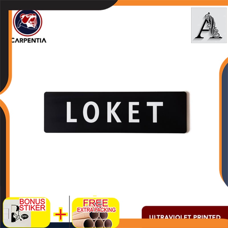 

Grosir Acrylic Sign LOKET / Papan Label Akrilik 24x7 cm/ A - Hitam Matte/Doff