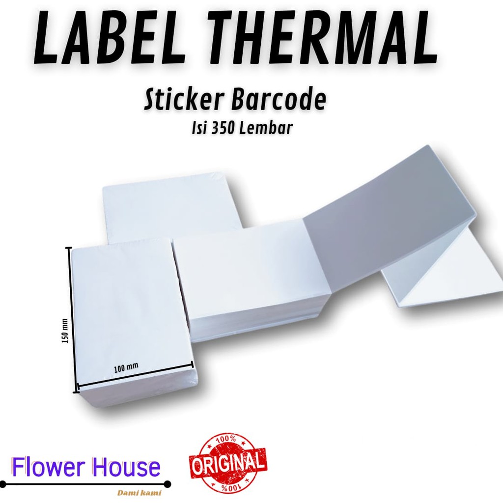 

Label Thermal Sticker Receipt A6 ( 100 x 150 mm ) isi 350 Lembar