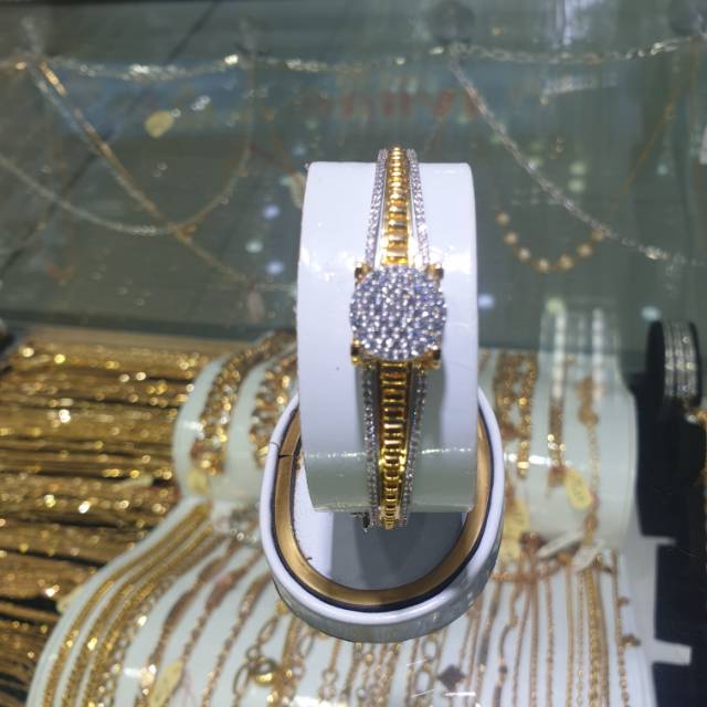 Gelang emas putih 750 (23k) kombinasi warna matamata