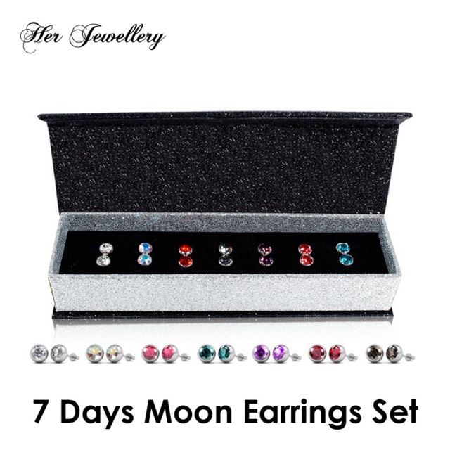 Grosir (SSC) 7 Pairs Moon Earrings set - Anting Crystal kristal swarovski by Her Jewellery Premium