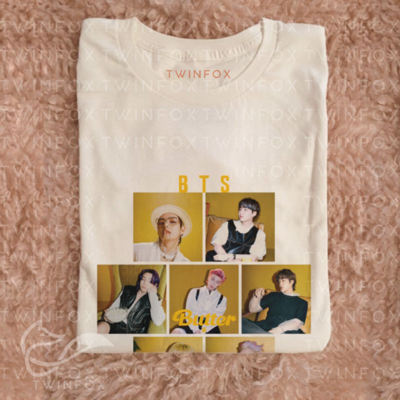 Kaos Kpop Unisex Bangtan Butter Photo Grid