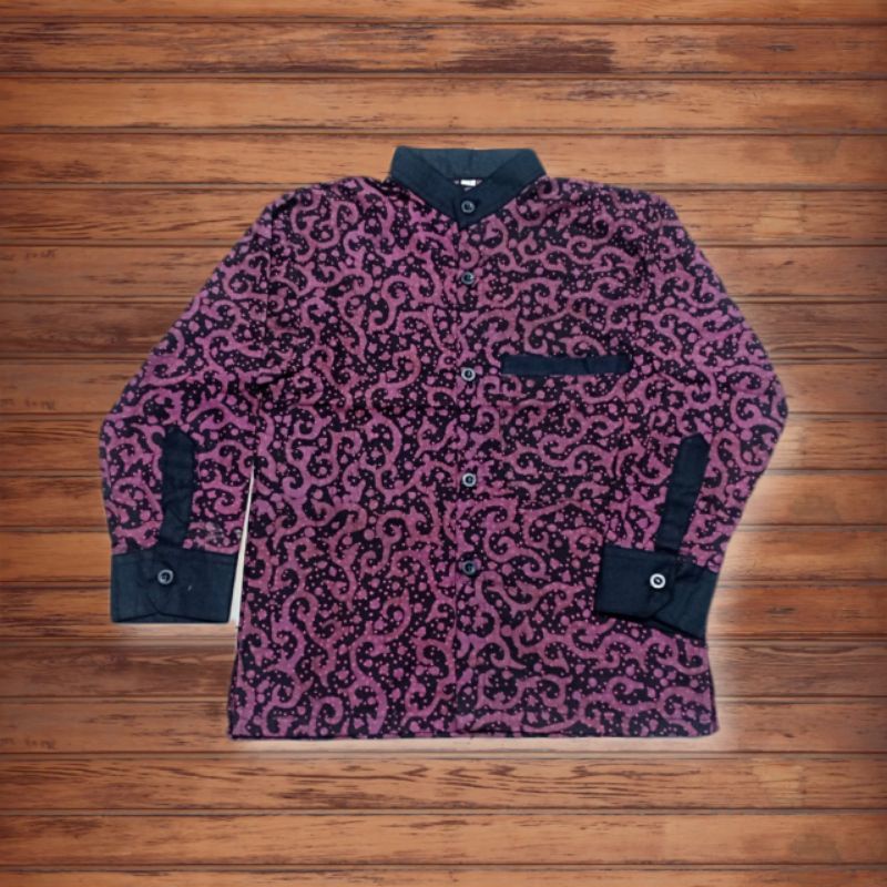 Baju batik anak laki-laki lengan panjang umur 4,5,6,7,8th exlusive batik cap asli