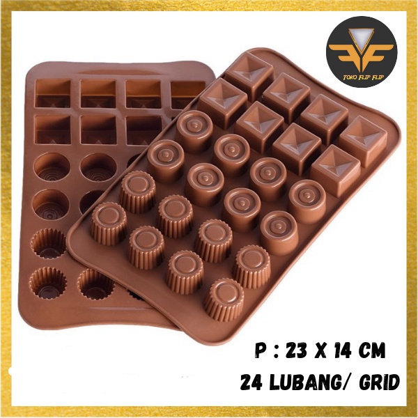 Cetakan Silicone 24 Grid Coklat Pudding Jelly dengan 3 Motif Cetakan Molds Silicone tahan panas Serbaguna