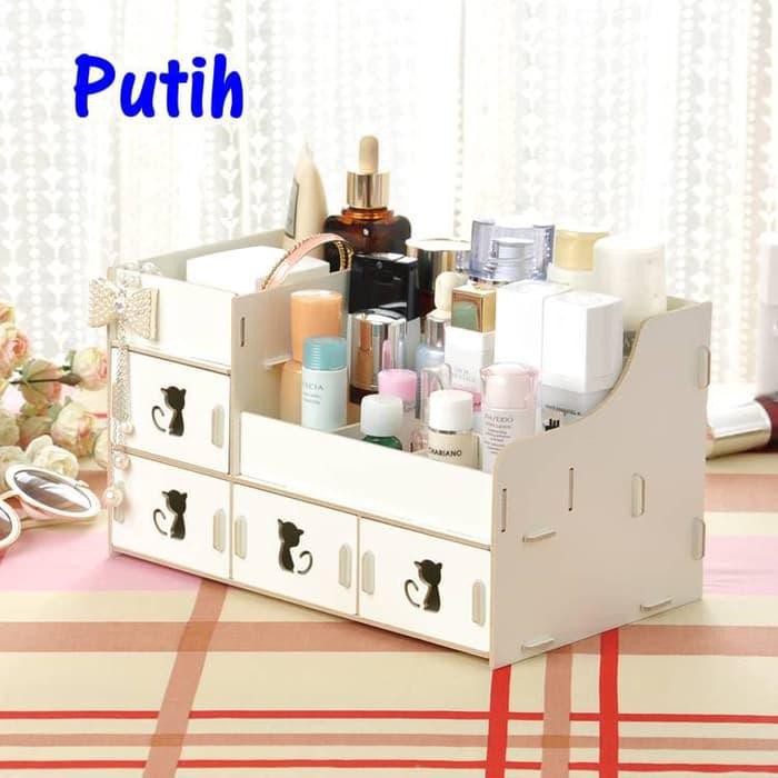 Rak Kosmetik Bahan Kayu Desktop Storage UKURAN BESAR 31 x 19 x 18 cm Kode 003