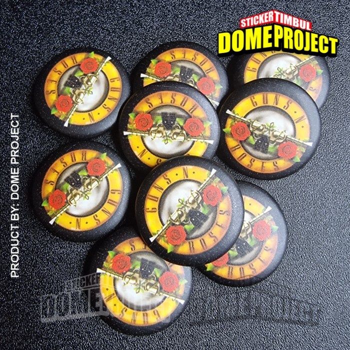 GUN N ROSES PIN PENITI 25MM BUTTON PIN AKSESORIS TAS PRIA