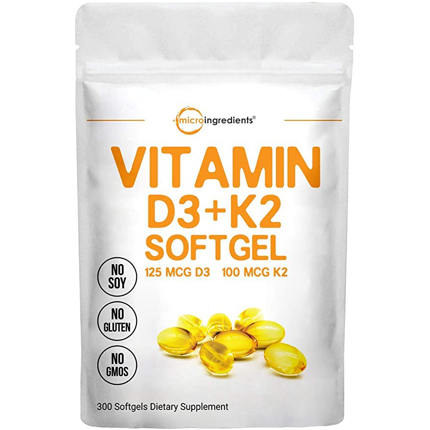 [100% ORIGINAL USA & TERMURAH] MicroIngredients Vitamin D3 + K2 (300 Softgels)