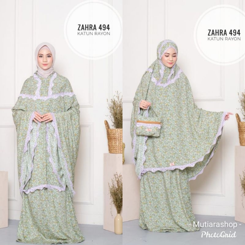 MUKENA ZAHRA 2 in1 kode 494 ORI Alena mukena
