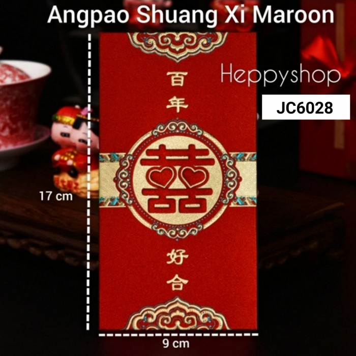 

Murah Angpao Shuang Xi Panjang Maroon, Angpao Wedding Sale!!!