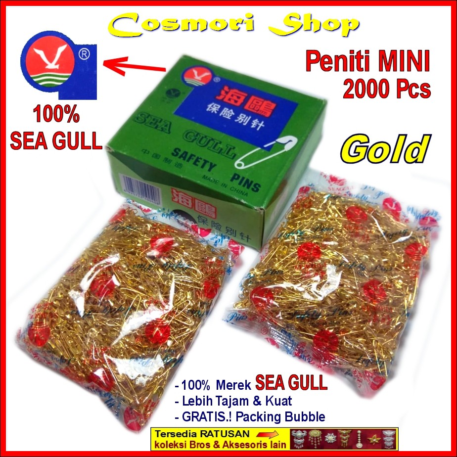 Peniti Hijab Jilbab Kecil Emas 2 Cm Cemiti Dagu Mini Bros 2cm Kebaya Gold Newey Premium Grosir Murah