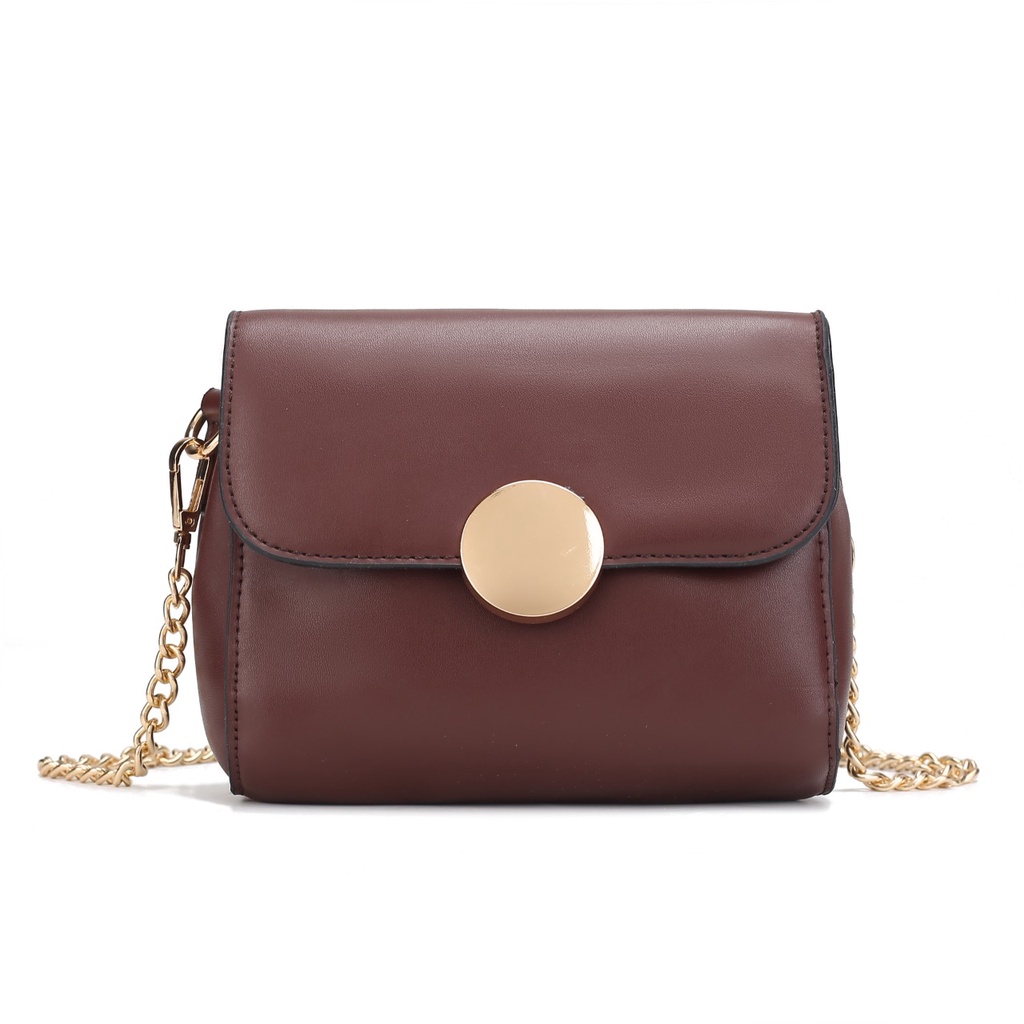 Tas Selempang Wanita Round Metal Buckle Square Bags #203
