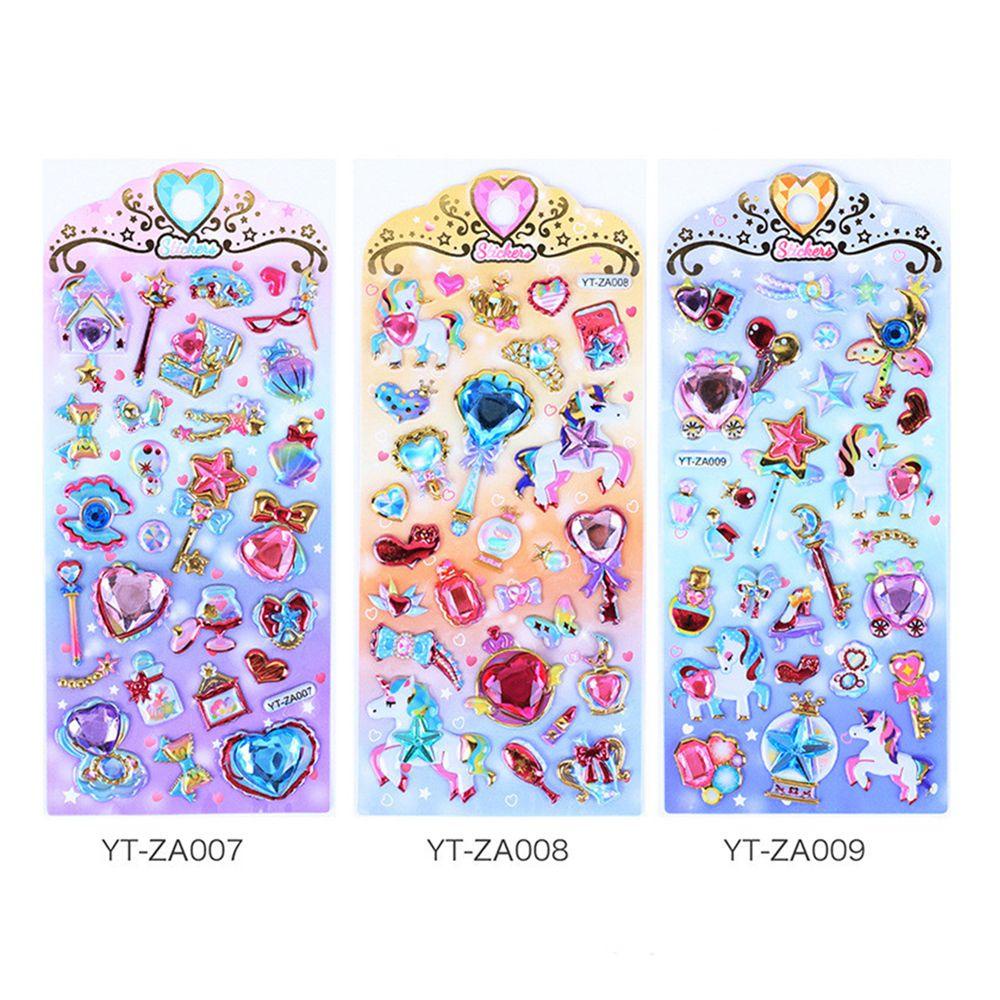 Agustina Stiker 3D DIY Scrapbooking Perlengkapan Sekolah Untuk Gadis Album Decor DIY Decor Gemstone Stickers