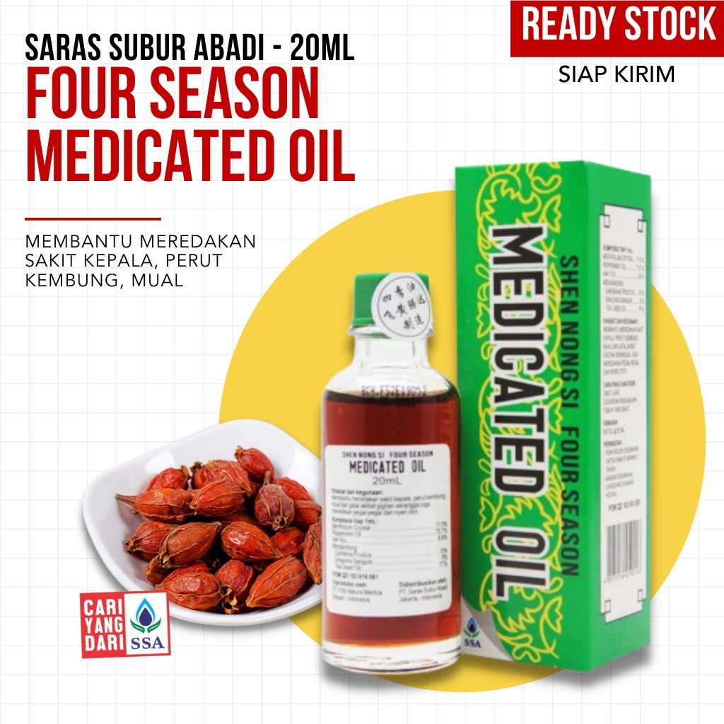 (TERMURAH) Four Season Medicated Oil - Saras Subur Abadi - 20ML